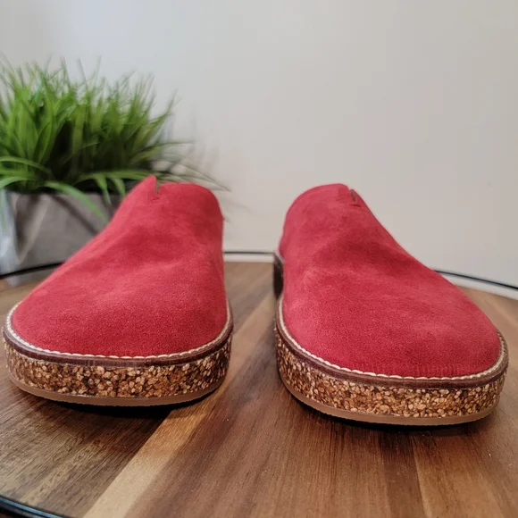 Lucky Brand | 12 Tamala Red Leather Clogs Mules Boho Comfy Casual - Picture 5 of 15